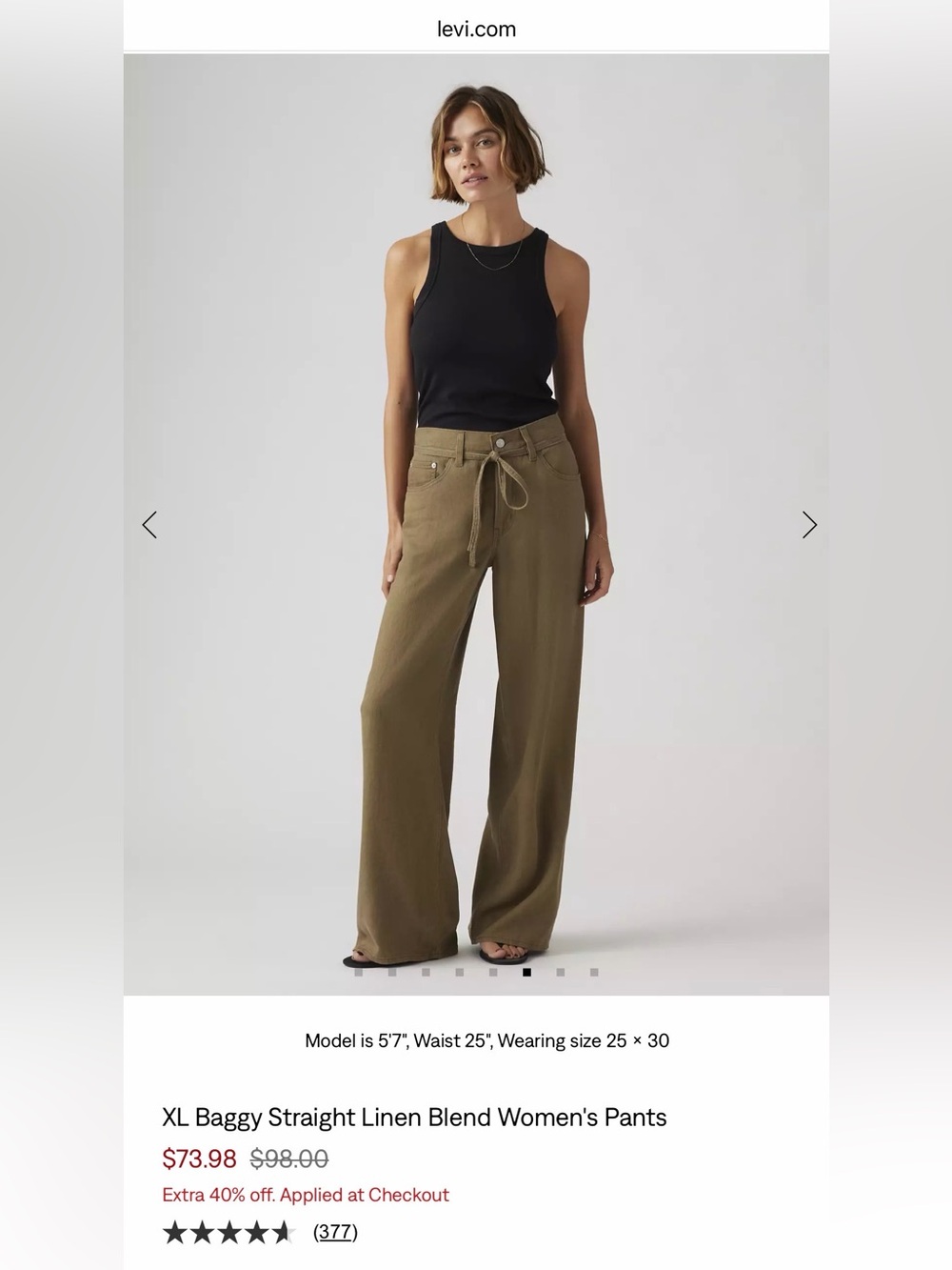 XL Baggy Straight Linen Blend Women's Pants